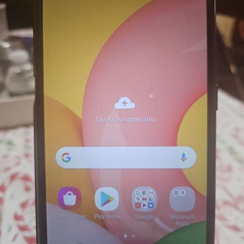Samsung Galaxy A01 Smartphone with Vibrant App Icons